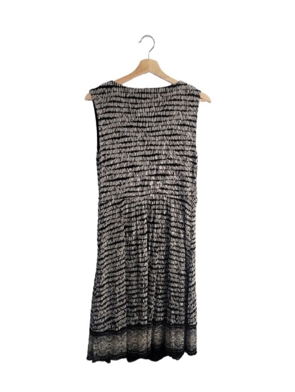 OLSEN Europe Sleeveless V-Neck Black & White Patterned Midi  Dress Sz S/M US 8 - Picture 2 of 10